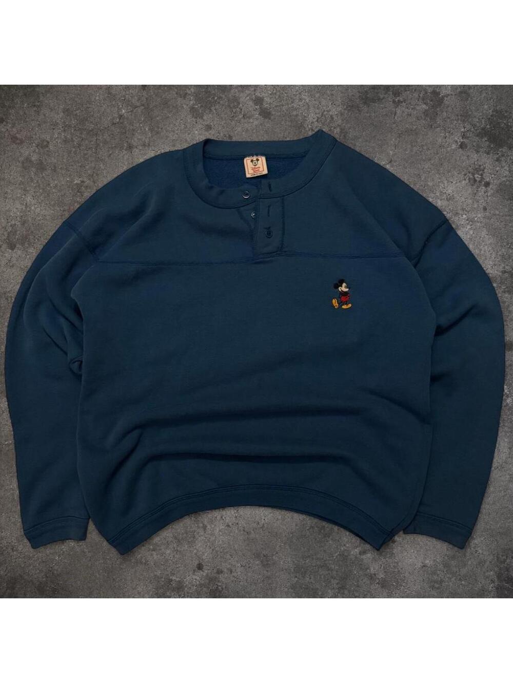 Beautiful Vintage Disney Mickey Mouse Henley Sweatshirt